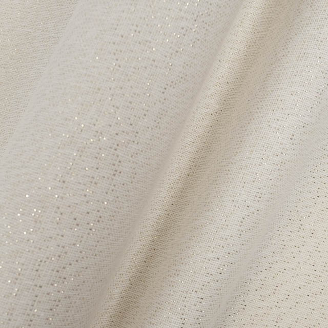 Linen-Effect Lurex Coated Fabric 160 White Gold - Maison Klem